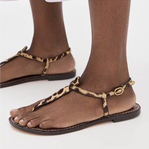 Sam Edelman Tan and Black Leopard Sandals